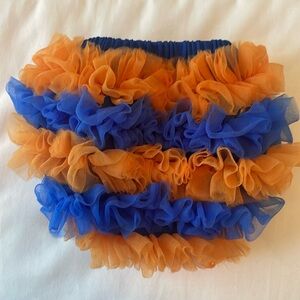 Orange and Blue Ruffled Diaper Cover